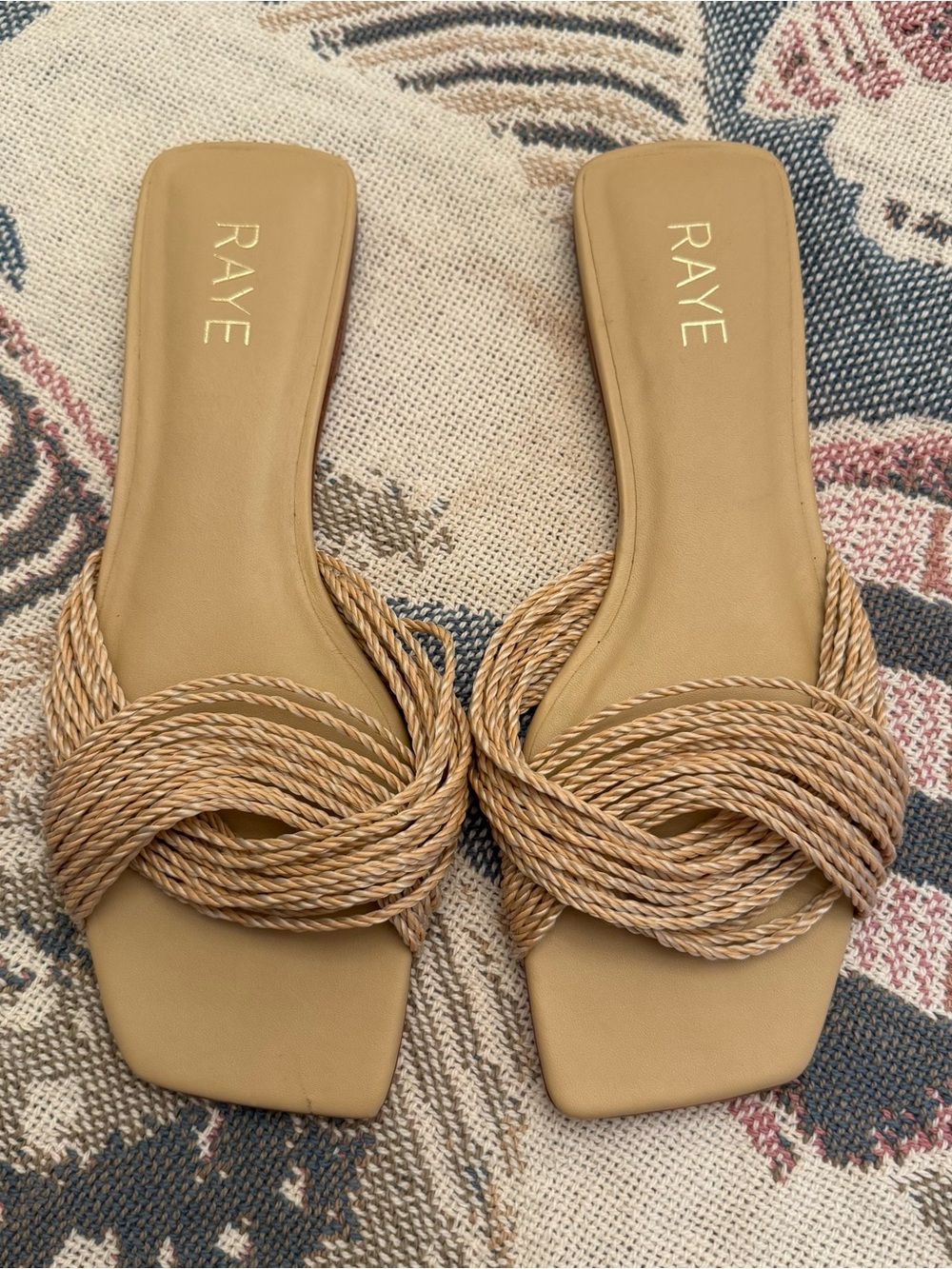 RAYE Keen Flat in Rafia - Size 8.5